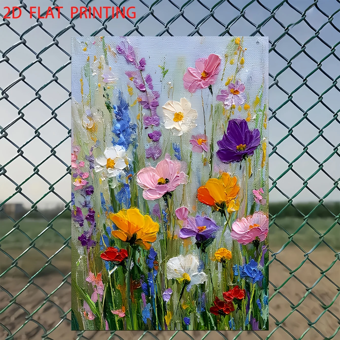 2D Flat - Decorative Sign And Plague - 1pc Metal Sign Wall Art, Wildflower Decorative Board - Suitable for Rooms, Gardens, Co