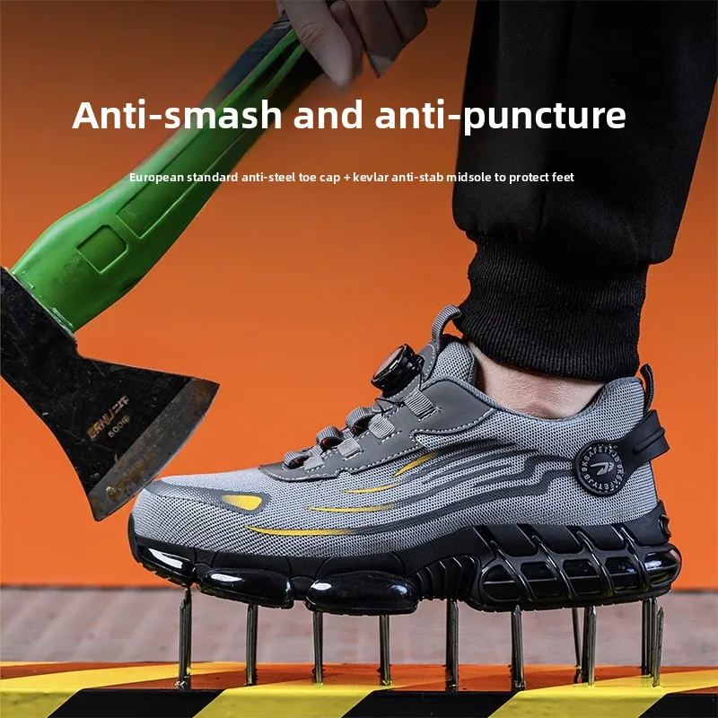 

New 2026 Paul Steel Toe Men's Work Shoes Anti Crush Proof Cut Resistant Insulation Construction Site Work Boots