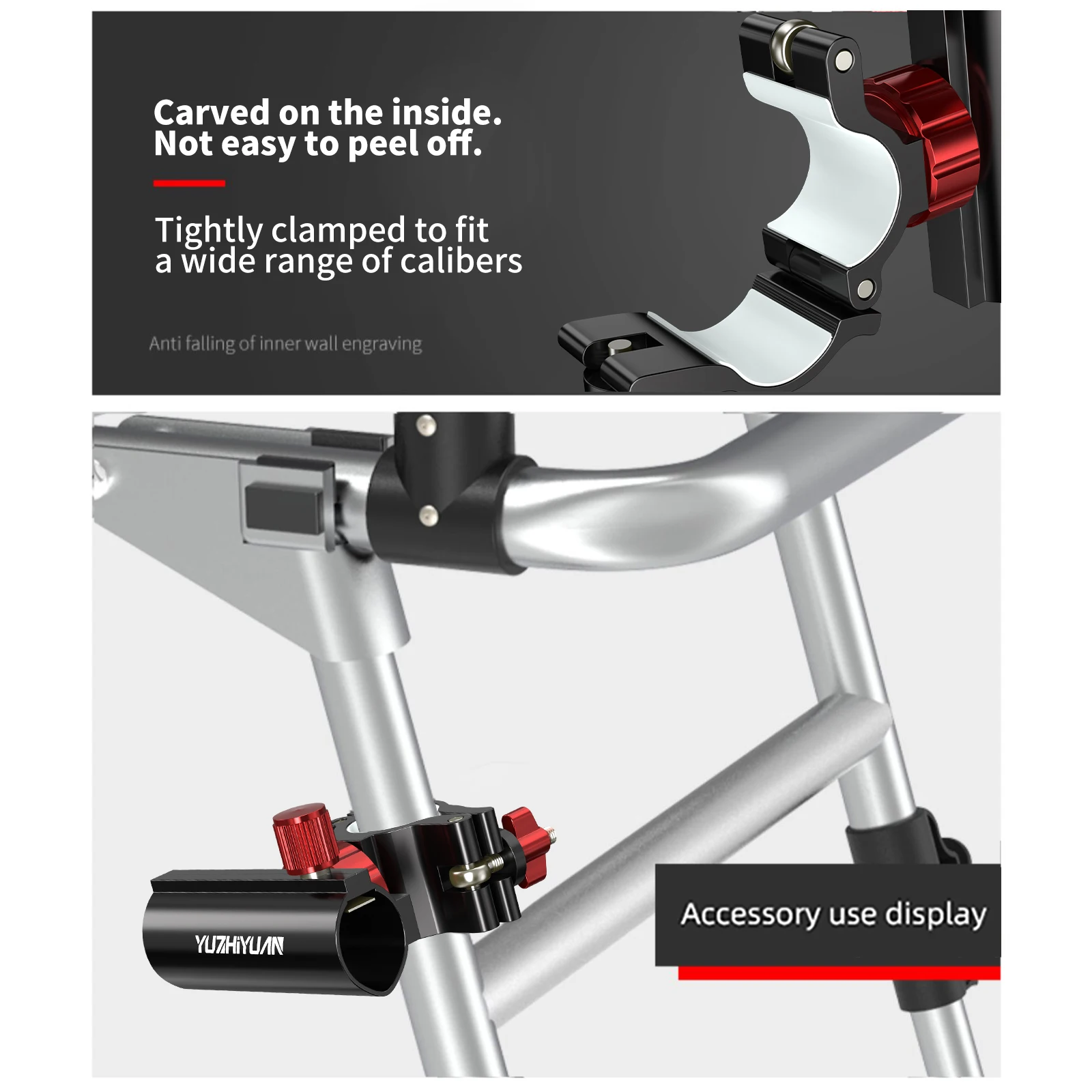 Aluminum alloy fishing accessories, can be rotating gear installation bracket, with adjustable fixture, for fishing