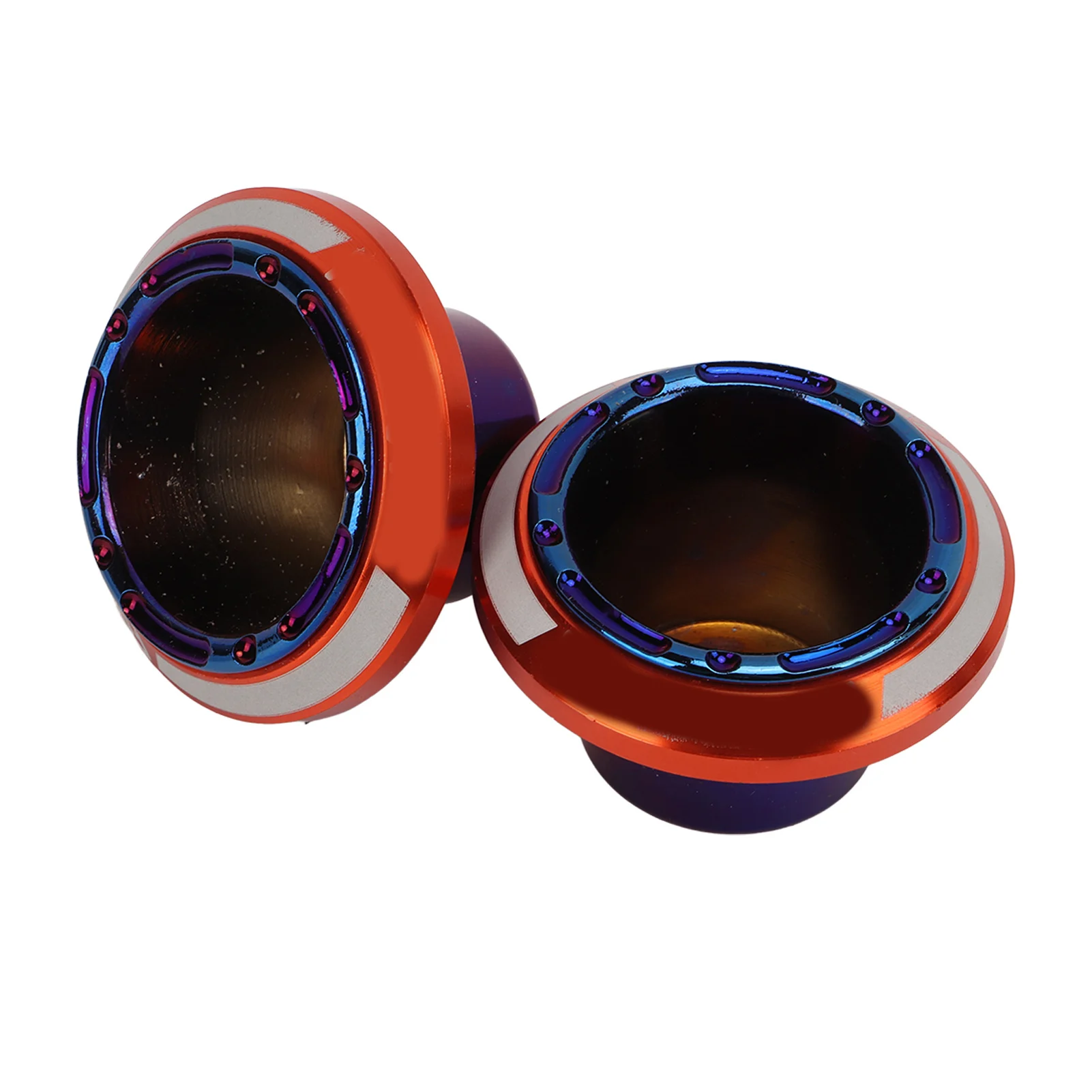 2Pcs Orange Universal Motorcycle Front Fork Frame Sliders, Wheel Crash Falling Protector Motorbike Anti-collision Protection Acc