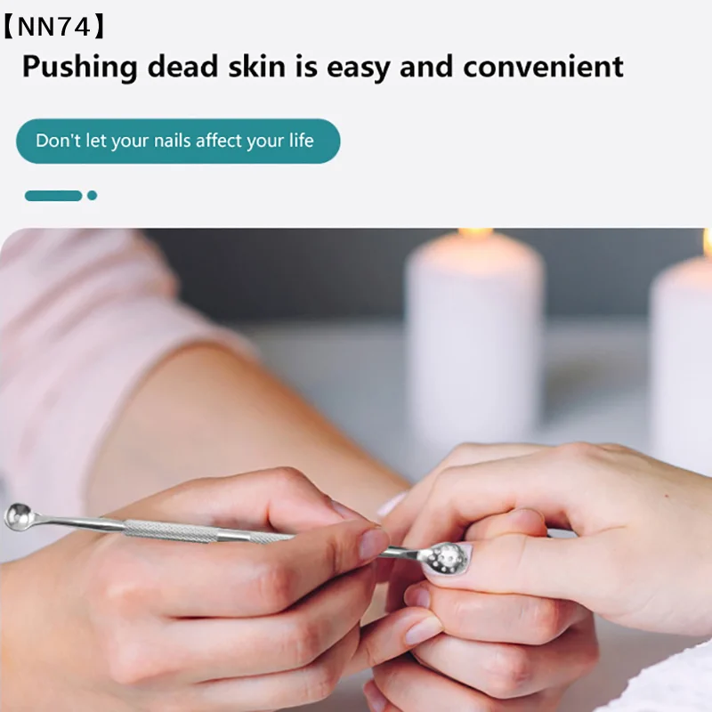 1pcs Double-Ended Stainless Steel Cuticle Pusher Dead Skin Push Remover For Pedicure Manicure Nail Art Cleaner Care Tool[J]【W4】