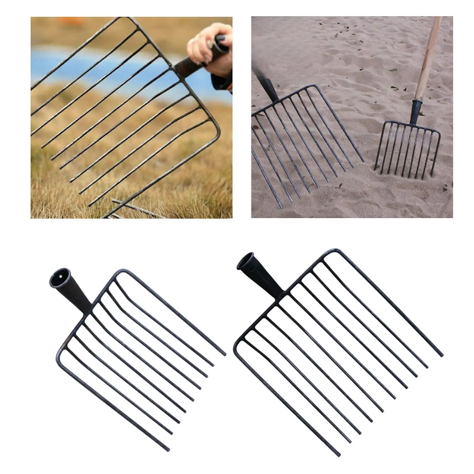 رأس بديل لأداة Pitchfork، شوكة زراعية لمهام الحدائق، 9 أسنان، شوكة حلاقة كشك فولاذي لصيانة طريق المروج #2