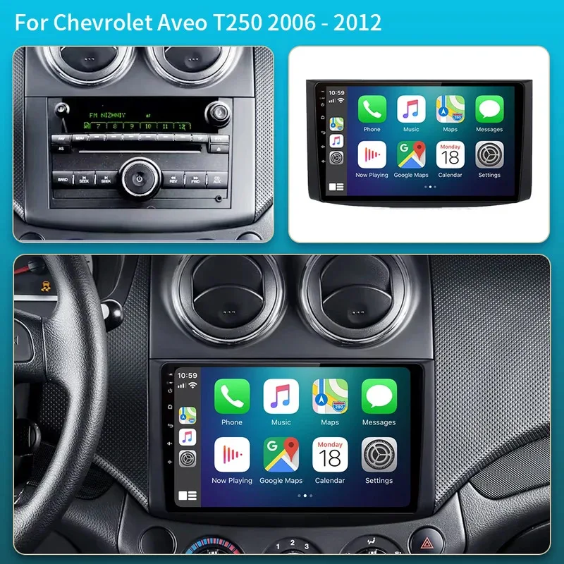4G+64G Android16 For Chevrolet AVEO T250 2006 - 2012 car radio 2 din android Auto Multimedia GPS Track Carplay 2din DVD stereo