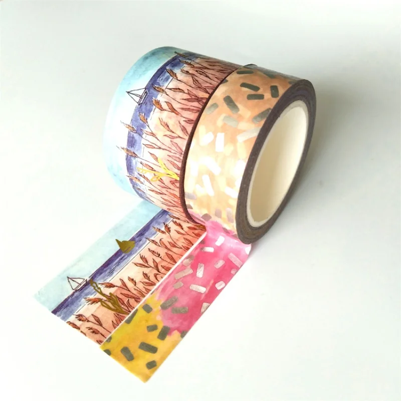 Customized productDecoration Printed White Paper Block Washi Tapes Set Sticker Stationery Tapes for holiday crafting