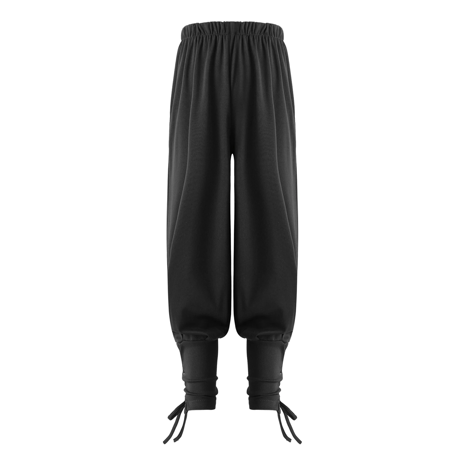 Kids Ankle Lace Up Banded Pants Renaissance Gothic Pirate Trousers Medieval Viking Navigator Pirate Halloween Costume