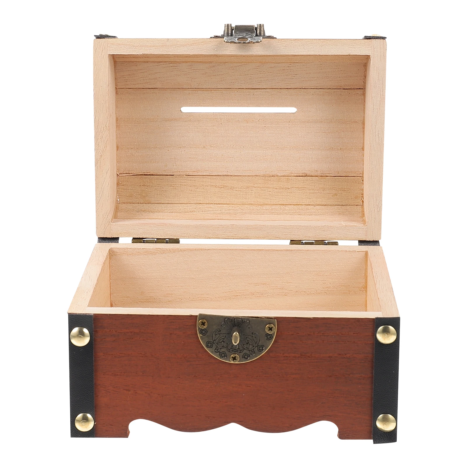 

Wooden Coin Box Solid Wood Money Bank Change Container Kids Piggy Black Child Storage Home Decor Long Term Use Wooden