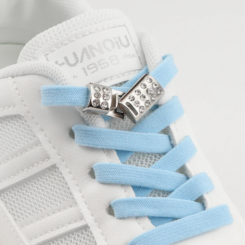 Cordones de zapatos sin cordones con cierre magnético de diamante cordones de zapatos planos elásticos para zapatillas de deporte accesorios para zapatos para adultos y niños