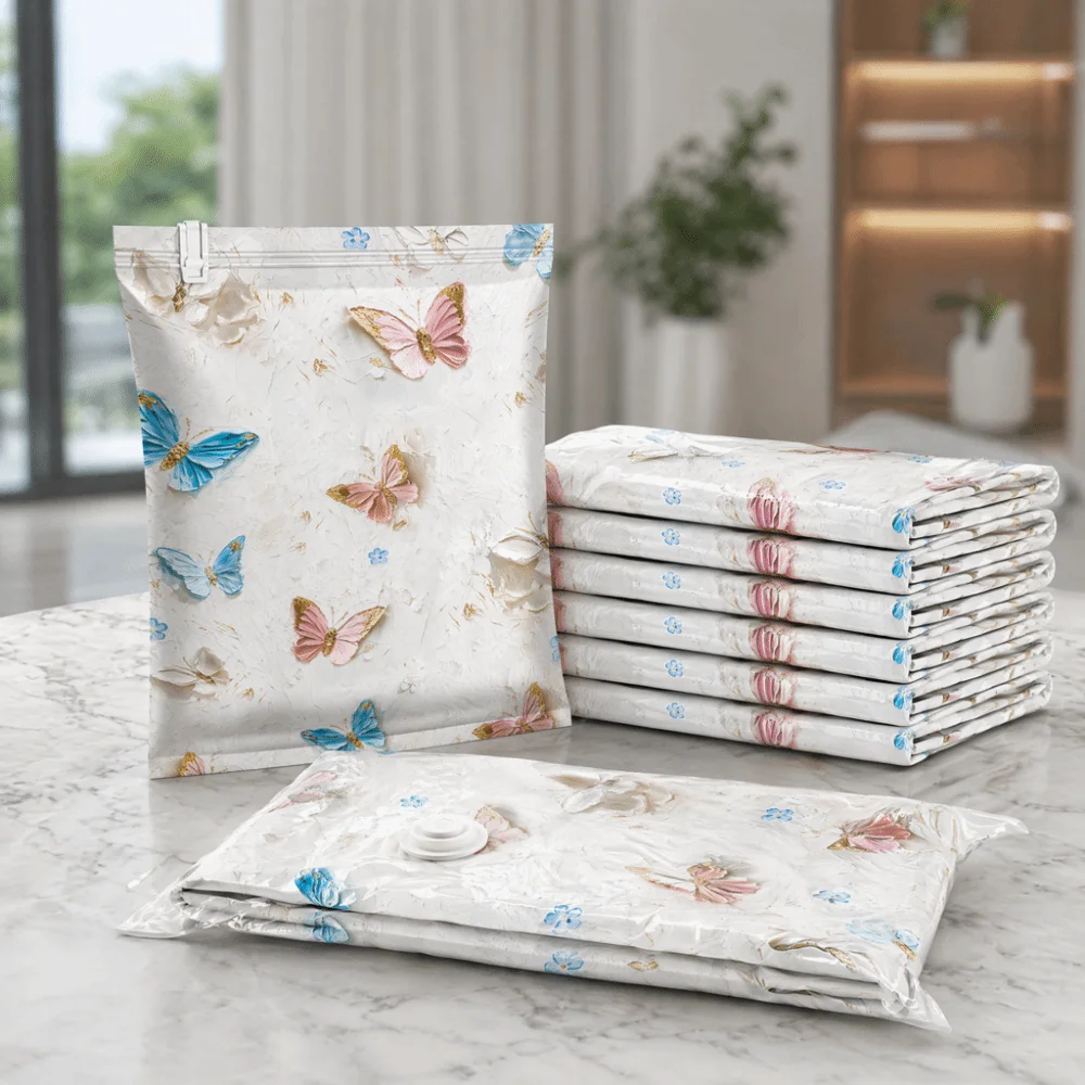 Thickened Vacuum Storage Bags Space Saving Heavy Duty Cube Compression Bags Reusable Winter Quilt Storage Bag