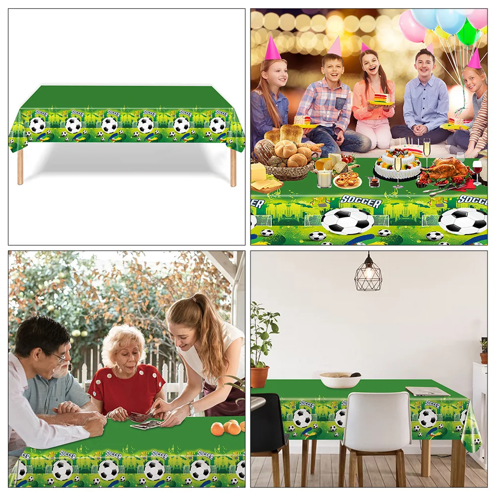 

Soccer Tablecloth Pe Soft Summer Sports Pattern Table Cover for Kitchen Dining Outdoor Party Picnic Birthday Supplies Decoration