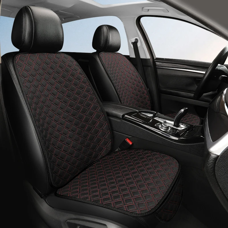 وسادة مقعد السيارة، غطاء وسادة مقعد من قماش الكتان العالمي لجميع المواسم، وسادة مقعد من قطعة واحدة، مجموعة مسند الظهر مكونة من ثلاث قطع، النمل #5