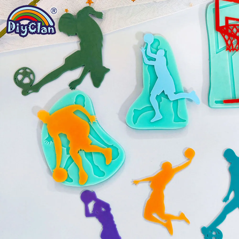 Sports Series Cake Decoration Silicone Mold Baseball Football Basketball Cake Chocolate Sugar Crafts Kitchen Baking Tools