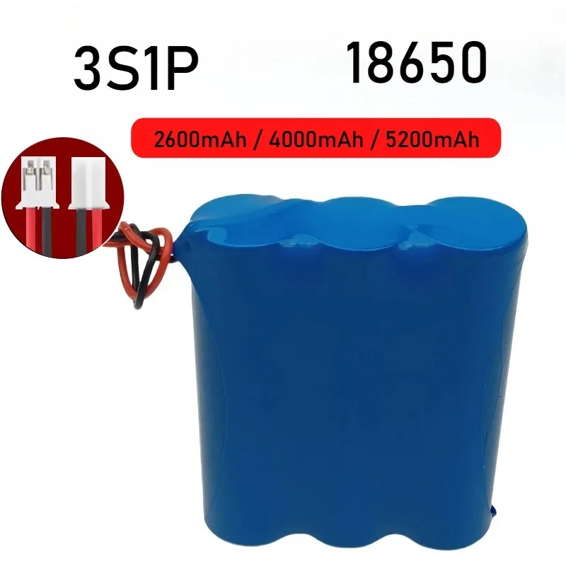 3S1P 18650 Battery 12.6V 2600mAh/4000mAh/5200mAh Rechargeable Polymer Li Lipo Battery for GPS Car Camera DashCam Speaker