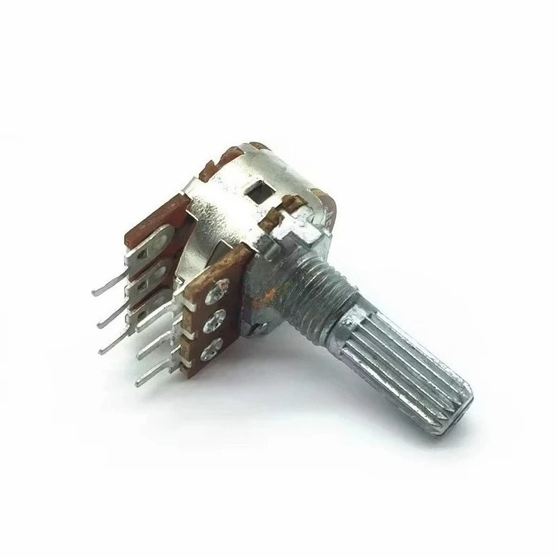 1PCS，Single-loop potentiometer，RK16  A50K，6 Pin，Audio volume amplifier potentiometer，The shaft length is 20mm