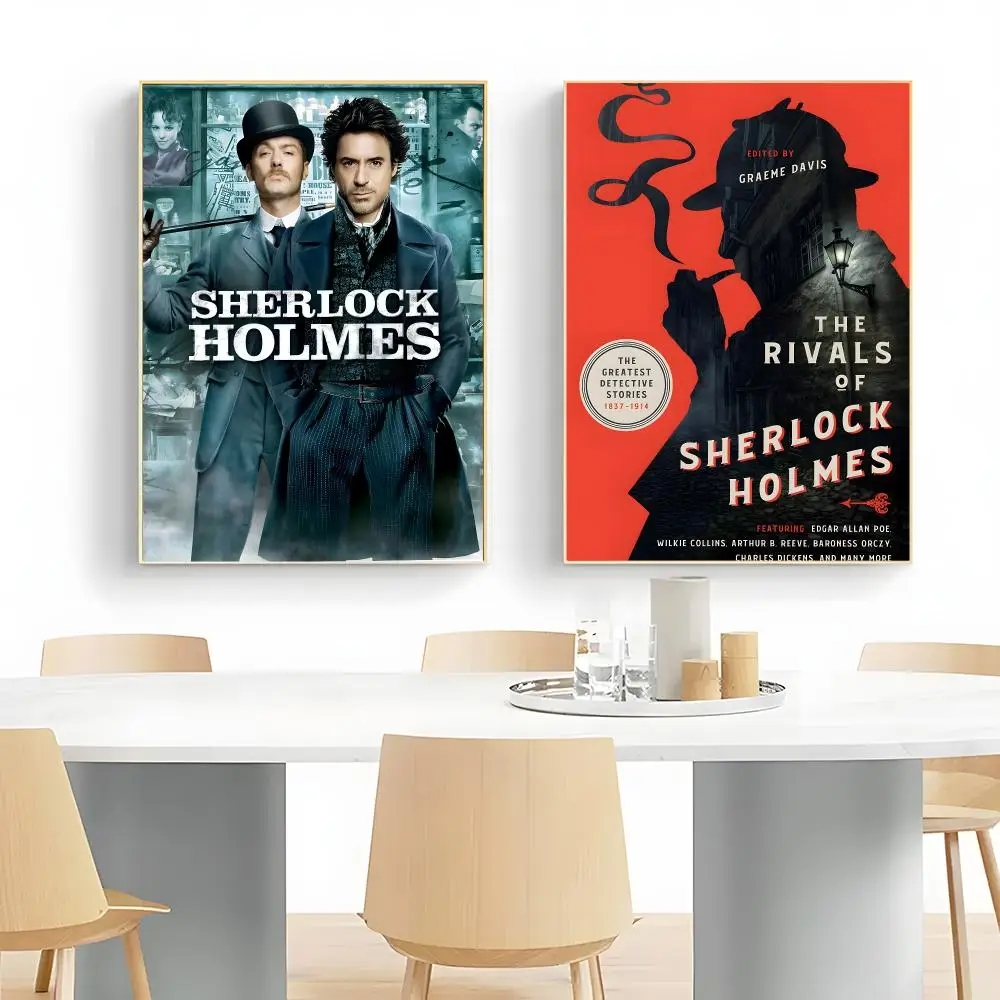 Detective Classic S-Sherlock Holmes Poster Frameless Peel-and-Stick Removable Wall Art Print