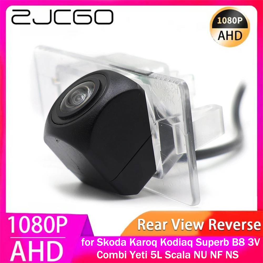 

ZJCGO AHD 1080P Parking Reverse Back up Car Rear View Camera for Skoda Karoq Kodiaq Superb B8 3V Combi Yeti 5L Scala NU NF NS