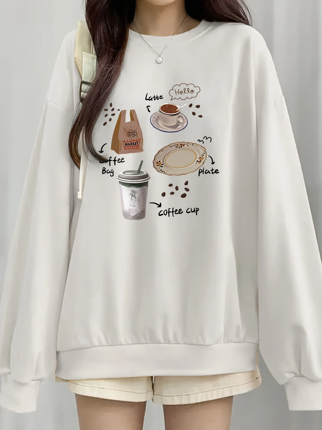 

Coffee Graphic Printing Autumn and Winter Cotton Men's and Women's Sweatshirts Outdoor Sports Street Trends