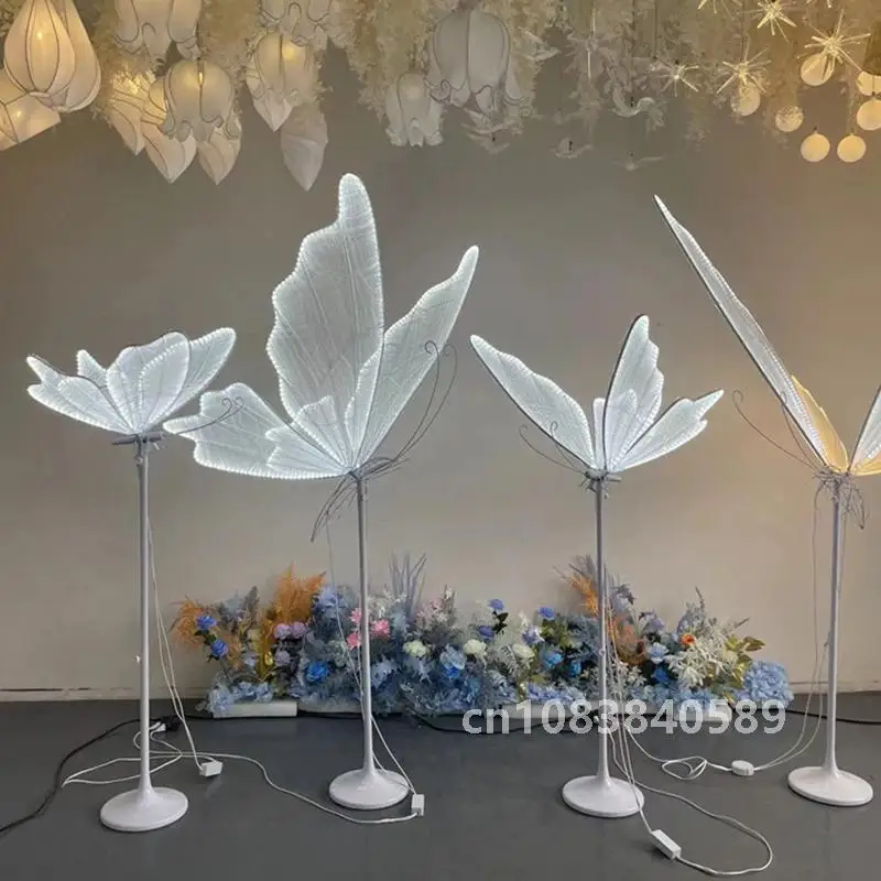 Christmas Glowing Butterfly Wings Pendant Ceiling Decoration Wedding Signpost Hotel New Year Decoration Lights Birthday Party