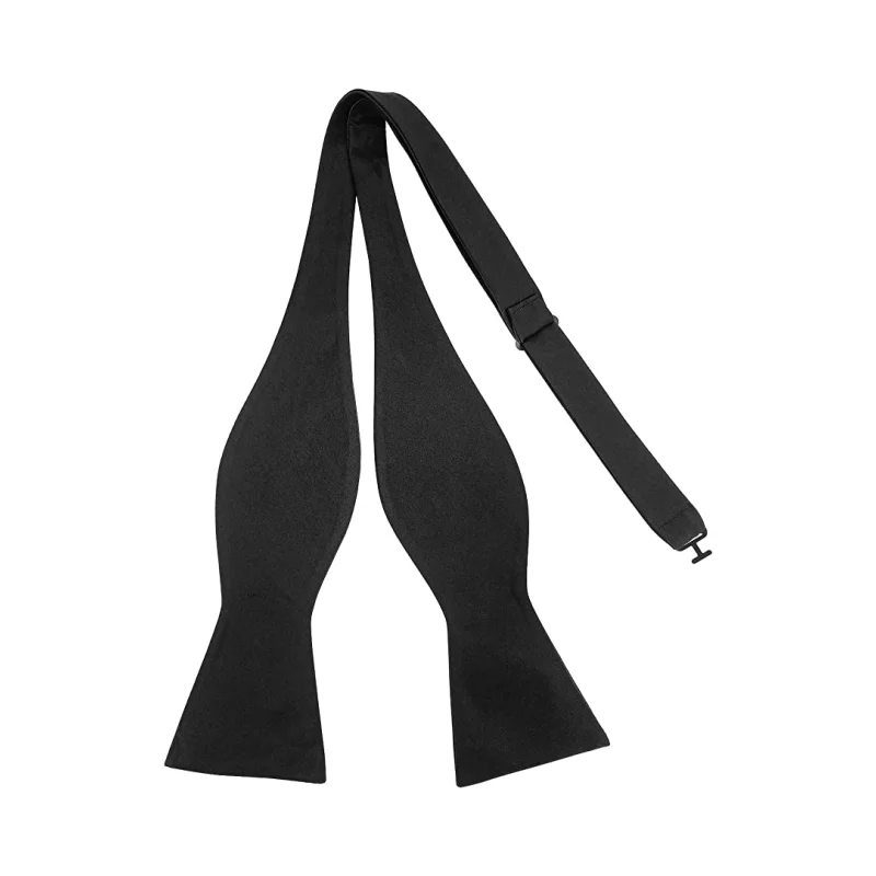 

New Hot Fashion Mens Self Tie Bow Ties Black Red Solid Color Bowties For Men Classic Jacquard Cravat Accessories Necktie