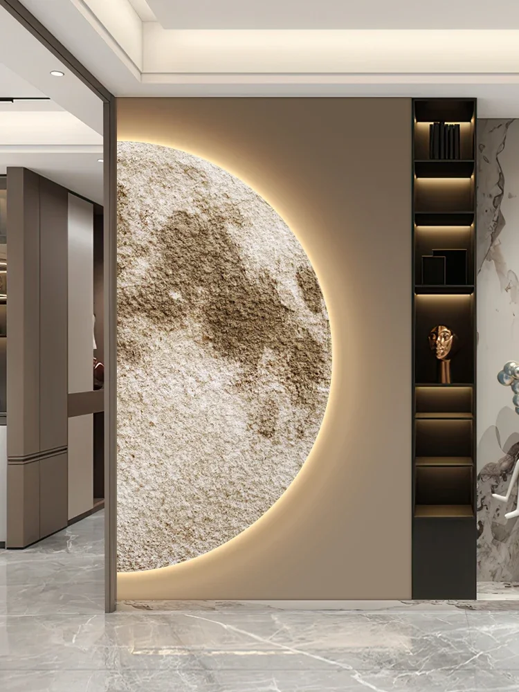 

Moon sandstone texture painting, Earth LED luminous decoration painting, foyer, quiet wind corridor, corridor, wall lamp, livin