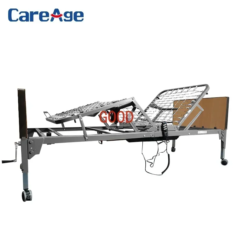 Lettino per la cura della casa in materiale d'acciaio regolabile per uso domestico infermieristico Letti per la cura elettrica a 3 funzioni per anziani adulti