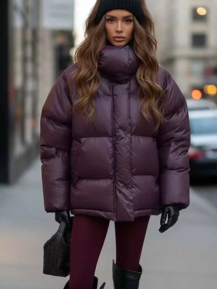 

European and American style winter new women's fashion simple versatile detachable hooded down cotton coat