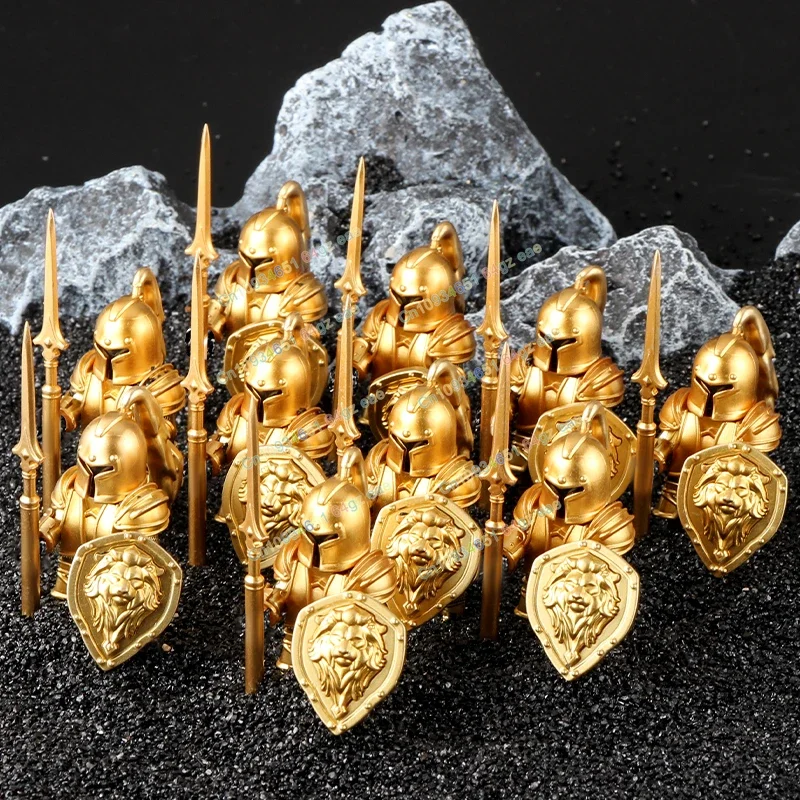 전사 군대 군인 중장비 기병대 전쟁 말 중세 기사 액션 피규어 빌딩 블록 어린이를위한 장난감 선물