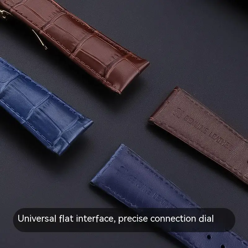 20mm 22mm Universal Genuine Leather Watchband For Maurice Lacroix MP6528 Pontos PT6158 Cowhide Strap Foding Buckle Style