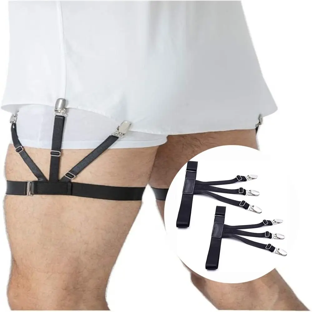 2Pcs Non-Slip Locking Clips Shirt Stays Belt Elastic Strap Locking Clamps Shirt Holder Stays Keep Shirt Tucked Adjustable
