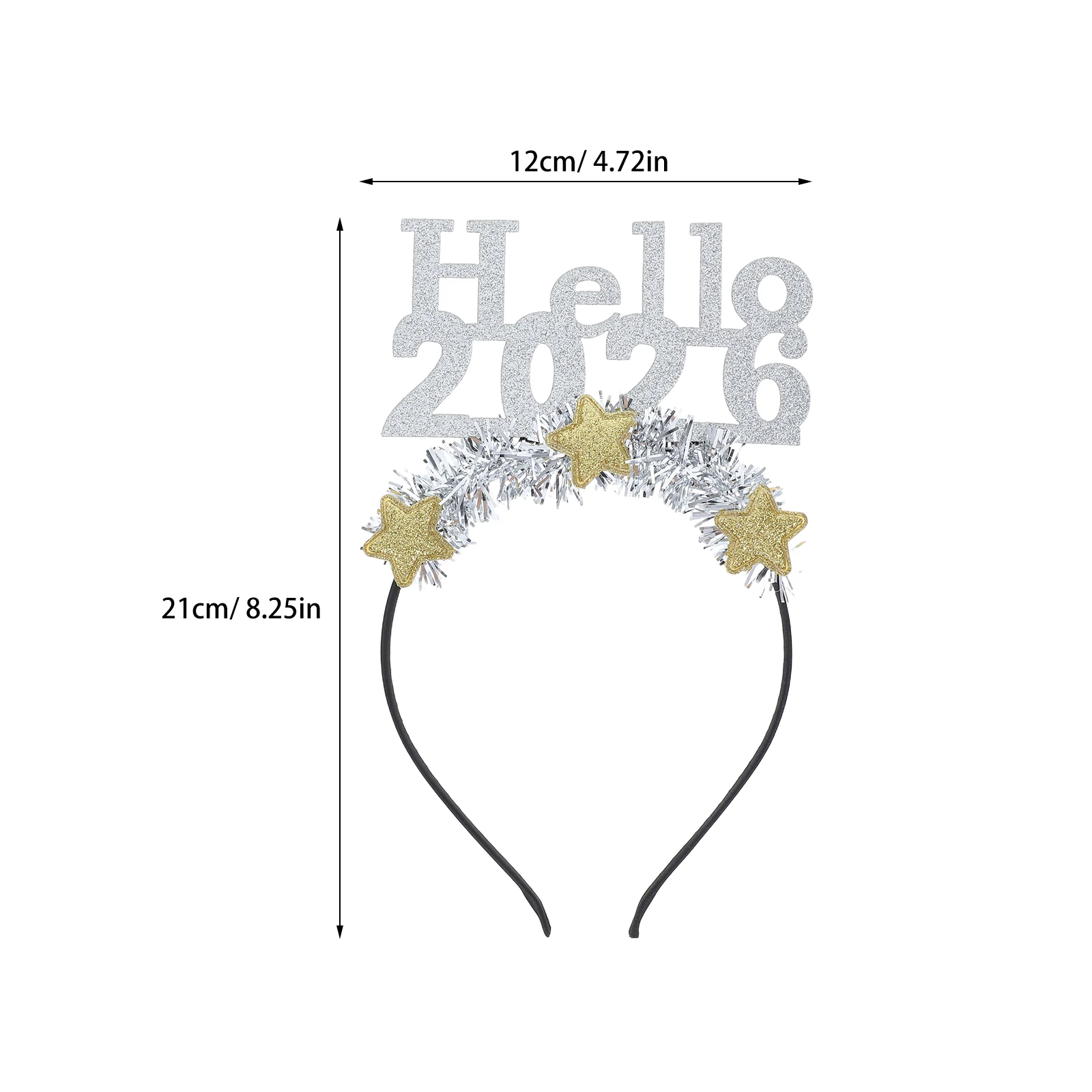 مرحبا 2026 السنة الجديدة أغطية الرأس بريق بهرج عقال حفلة صور الدعامة ناي اكسسوارات السنة الجديدة إكسسوارات الشعر #4