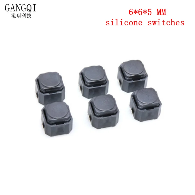 20PCS 6*6*5MM SMD Silent push button switch microswitch Tact Switch 6X6X5MM silicone switches 6*6*5mm Car Button