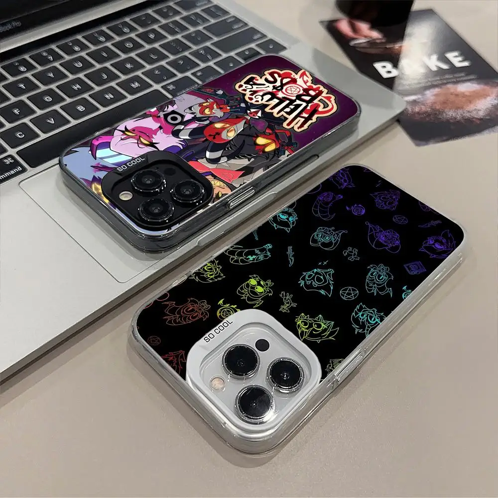 H-Helluva Boss قضية الهاتف المحمول آيفون 17 16 15 14 13 12 11 X XR XS 8 7 Pro Max Plus شفافة اللون واقية فاخرة