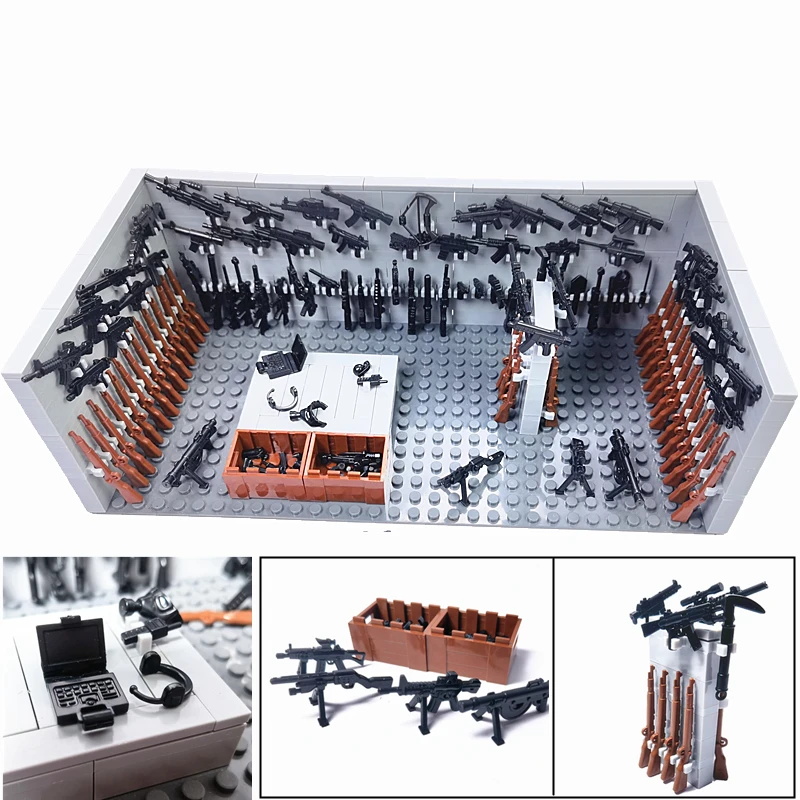 MOC Building Blocks Toy Wars Weapons Set Toys for Boys SWAT Accessories Construction Blocks Parts Army Compatible German Soldier