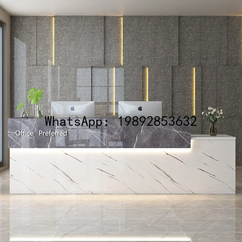 H5.20 painted bar counter hotel front desk table clothing store company reception desk