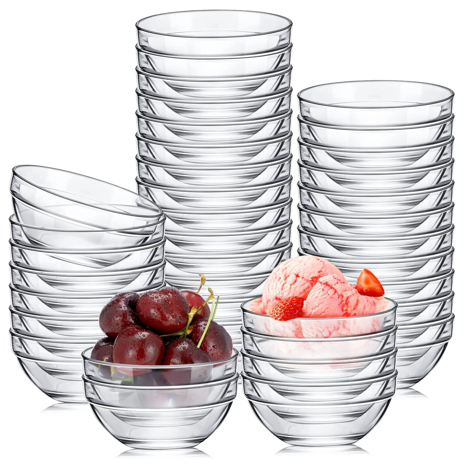 10/5PCS Mini Meal Bowls Glass Bowls Stackable Clear Serving Cute Bowls for Salad Dessert Dips Nut Candy Dishes for Kitchen