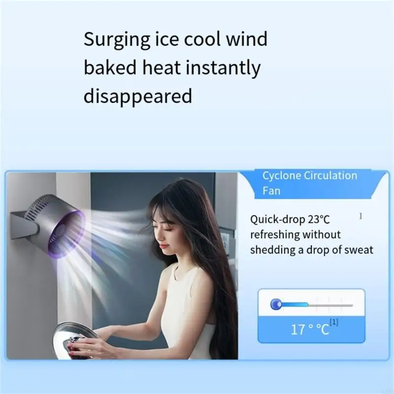 L8RE مروحة محمولة صغيرة لسطح المكتب ومروحة تبريد هواء لاسلكية قابلة لإعادة الشحن