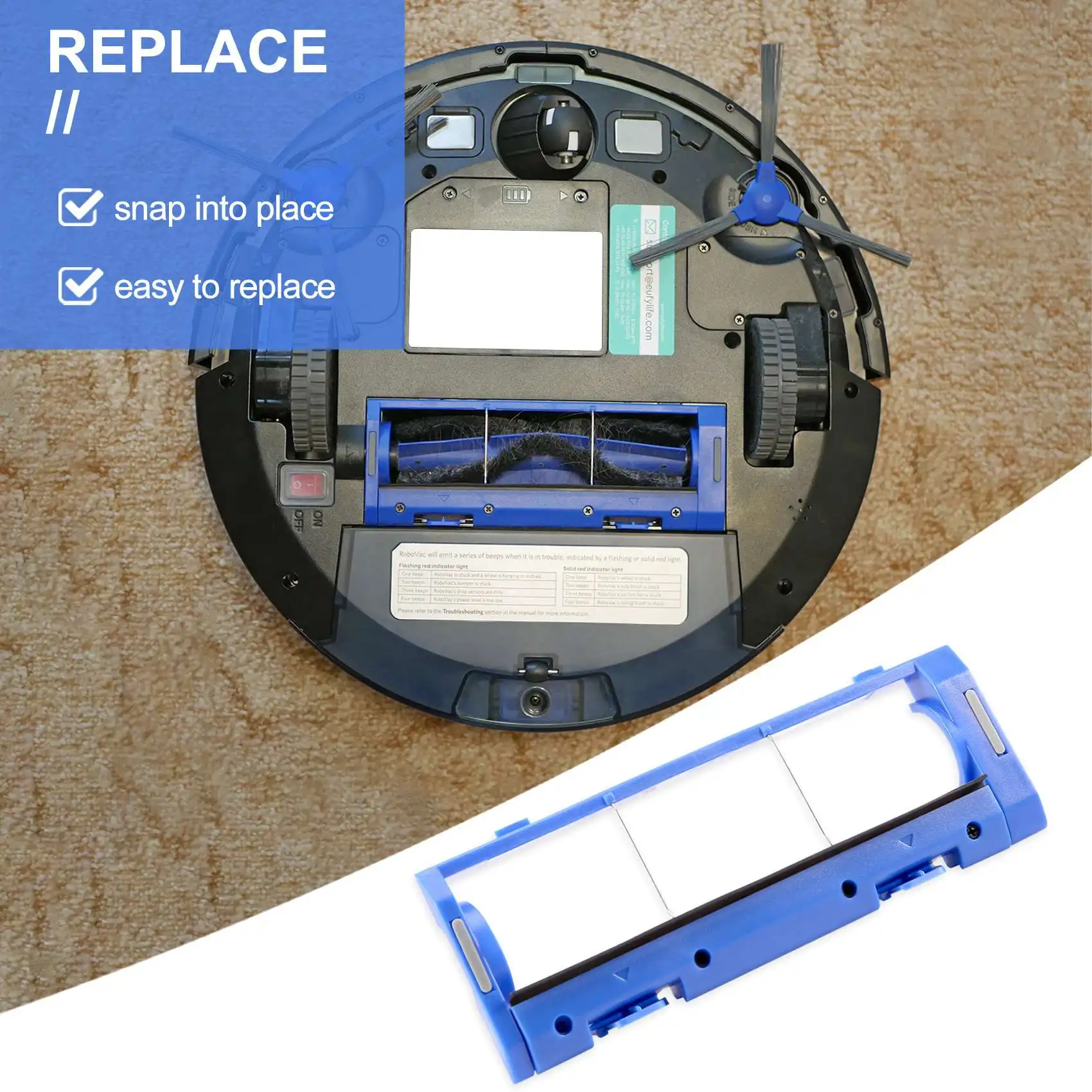 

Комплект из 2 сменных щеток A36T для Eufy Robovac 11S, Robovac 11S MAX, Robovac 15T, Robovac 30, Robovac 30C, Robovac 30C MAX