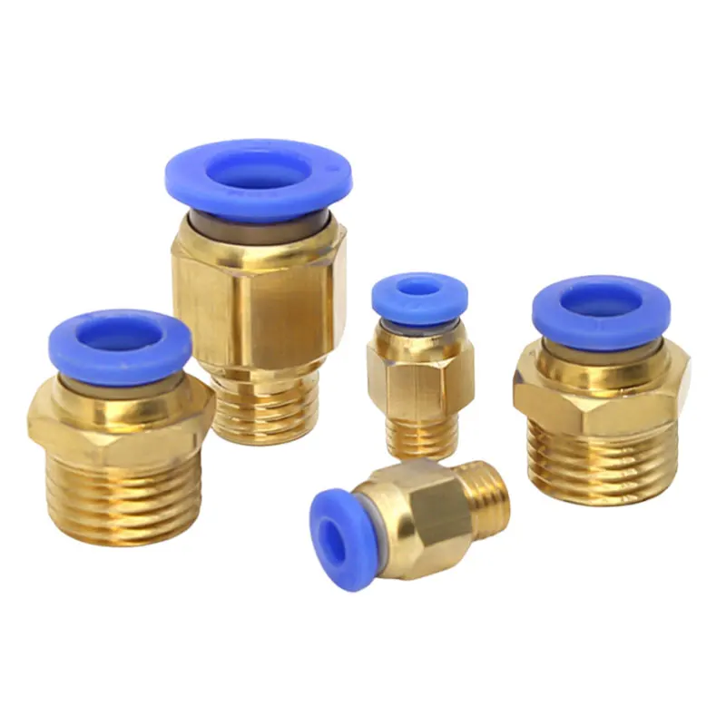 PC Air Pneumatic Fitting 4mm 6mm 8mm 10mm 12mm Quick Connector Male Thread Compressed 1/4 1/2 1/8 3/8 Hose Tube Connector