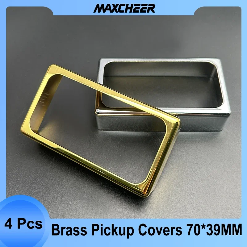 4Pcs O Shape Brass 70*39MM Pickup Covers /Lid/Shell/Top for Electric Guitar/Metal Guitar Humbucker Covers Chrome/Gold