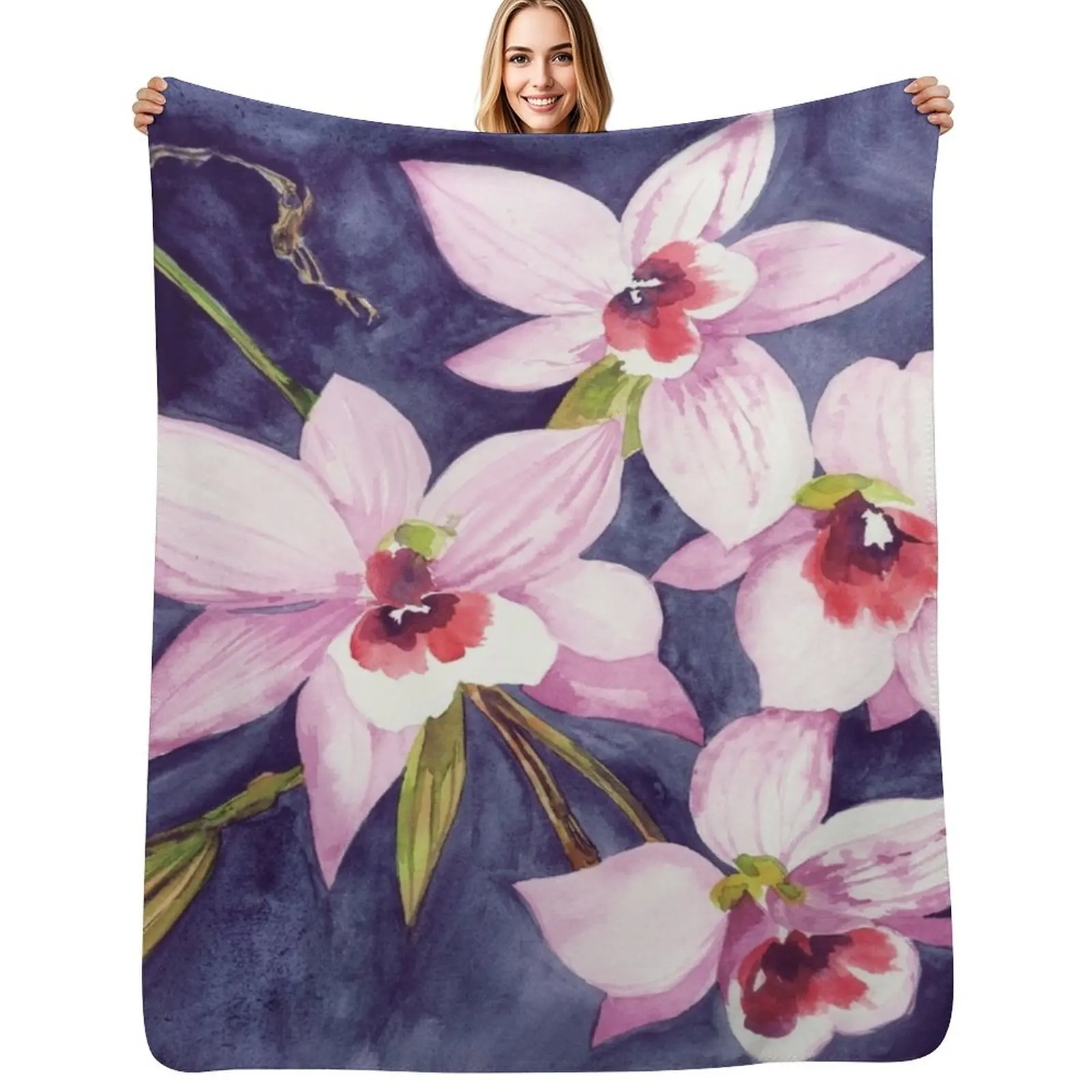 

Bellflower Orchid Throw Blanket For Baby Plaid Blankets For Bed Winter beds Blankets