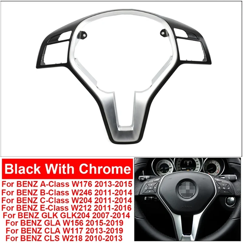 For Mercedes BENZ C E GLK GLA CLA CLS Class W176 W204 W212 GLK204 W218 W156 Interior Car Steering Wheel Frame Trim Cover