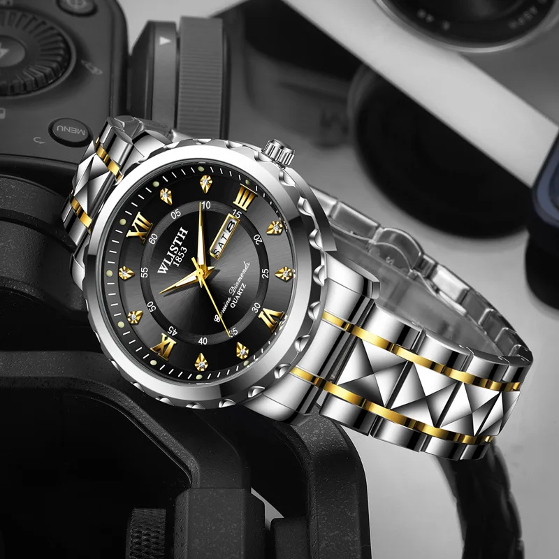 ساعة تقويم مقاومة للماء للرجال - ساعة كوارتز Live Stream، ساعة عصرية رياضية للرجال