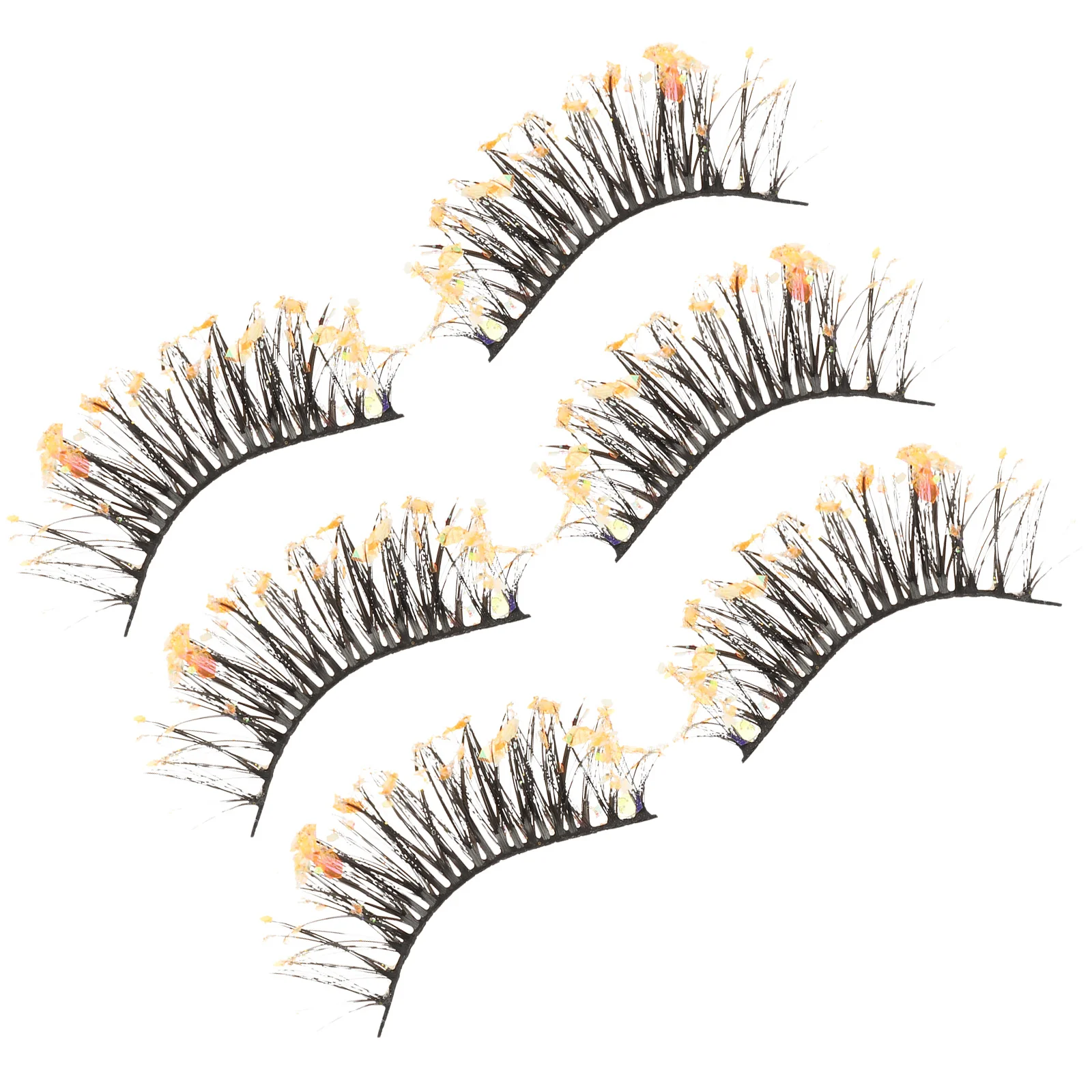 3 أزواج من الرموش الصناعية اللامعة اللامعة خفيفة الوزن ملحقات الرموش الصناعية للنساء ذات المظهر الطبيعي ملحقات المكياج تاريخ الليل