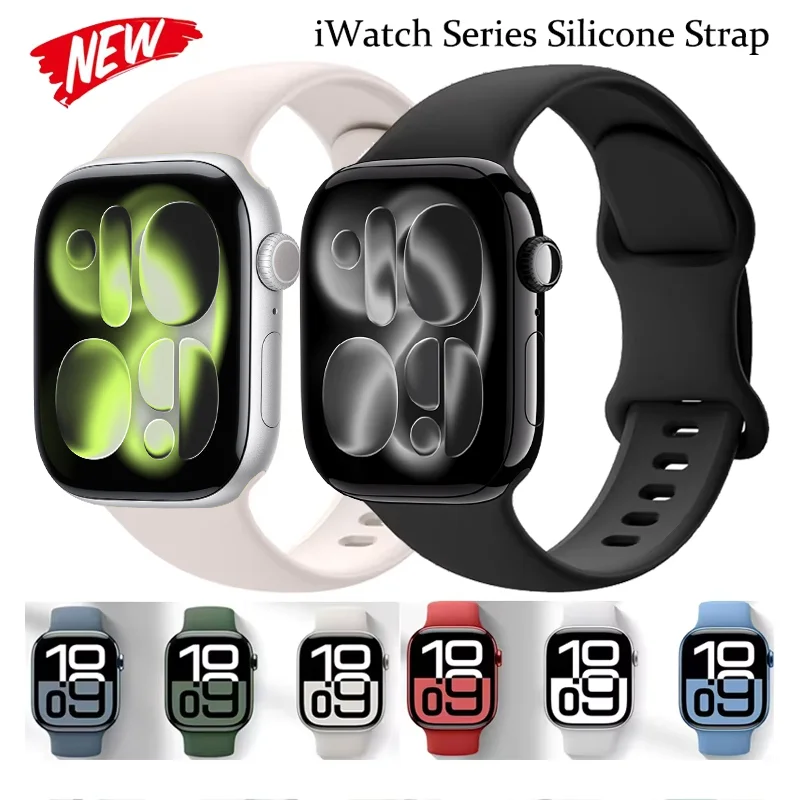 Soft Silicone Band For Apple Watch11 10 9 8 7 46mm 42mm 45mm 41mm Ultra 3/2/1 49mm Bracelet iWatch 6 5 4 SE3 44mm 40mm Wristband
