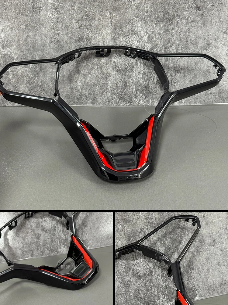Ramka kierownicy z czarnym logo R i ekranem dotykowym LCD do Volkswagena Golfa 8 GTI MK8 — 2