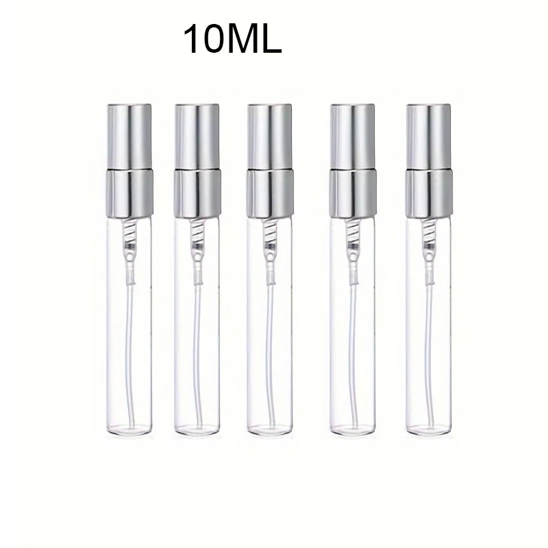 5ml/10ml 5 Stück Glas-Sprühflaschen Nachfüllbarer Parfüm-Zerstäuber Probenfläschchen Dünne Glasfläschchen Gold – Detail 2