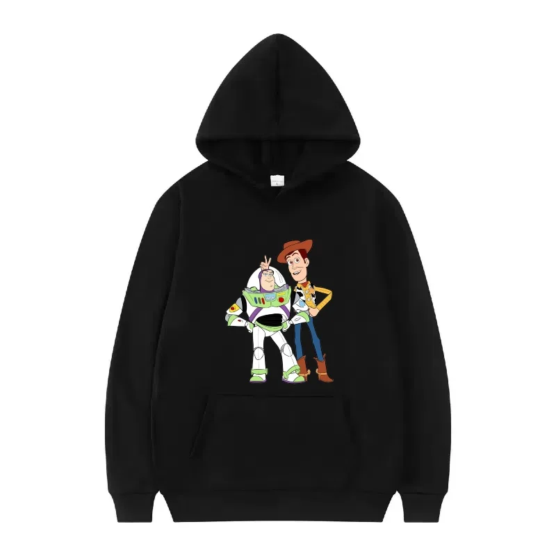 Disney Toy Story Pattern Donna Moda Sportiva Sciolto Grigio Inverno Top Abbigliamento Pullover Donna Economici Y2k Felpe con cappuccio Felpe da uomo
