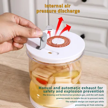 포크 피클 항아리 건조 및 습식 디펜서 피클 및 올리브 모래 시계 항아리 오이 용기, 주방 주스 분리기 도구 