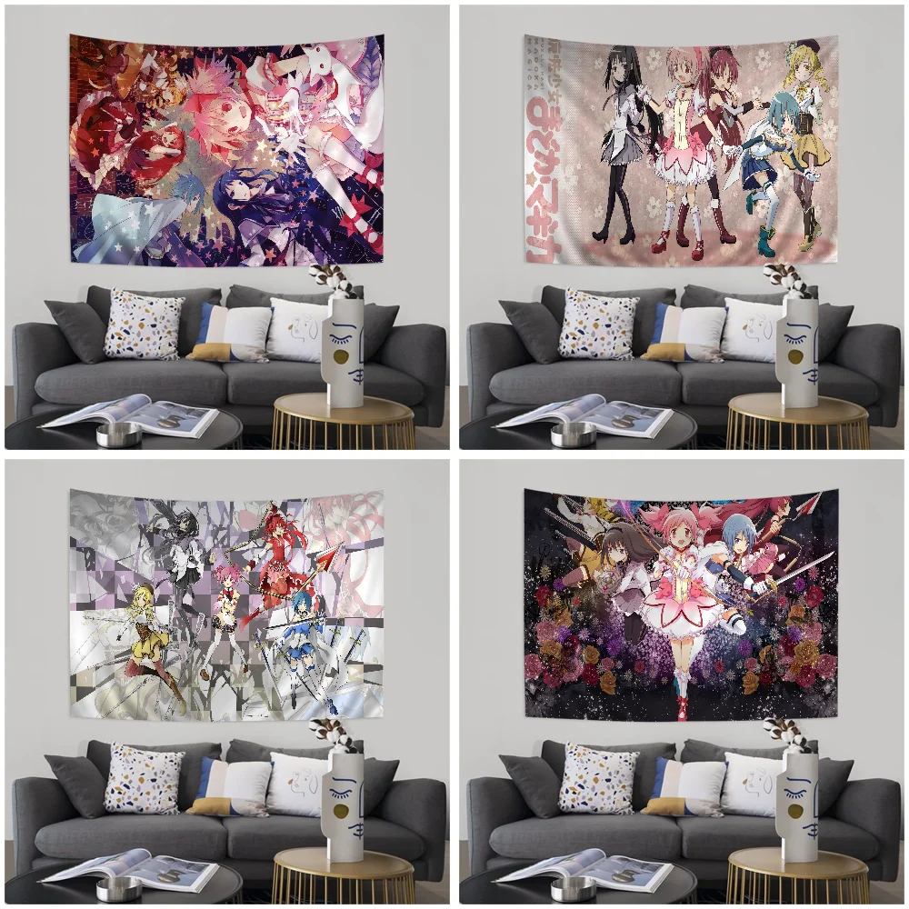 

Puella Magi Madoka Magica Printed Large Wall Tapestry Hanging Tarot Hippie Wall Rugs Dorm Home Decor