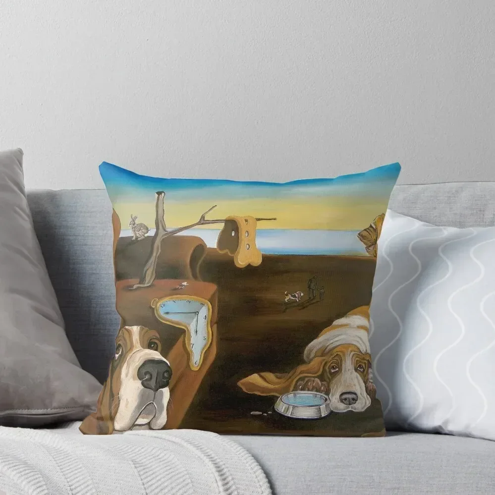 The Persistence of Basset Hound Throw Pillow Decorative Cushions For Living Room Decorative Sofa Cushions pillow