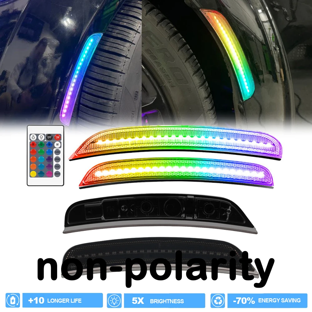 

4x светодиодные RGB многоцветные передние и задние бамперы, боковые габаритные огни, указатель поворота, сигнальная лампа для Dodge Charger 2015-2023, автоотражатель